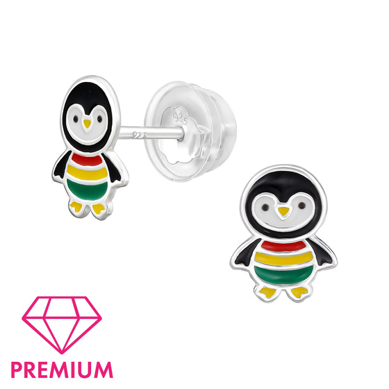 Pinguin Kinder Premium Ohrringe 925 Silber
