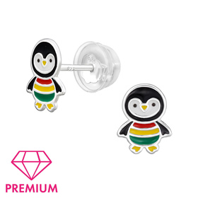 Pinguin Kinder Premium Ohrringe 925 Silber