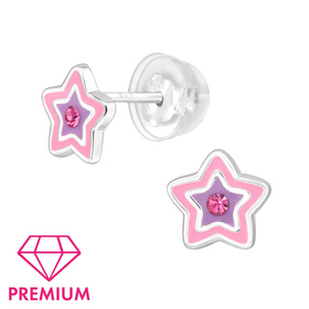 Stern Kinder Premium Ohrringe 925 Silber