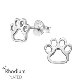 Pfotenabdruck Kinder Ohrringe 925 Silber