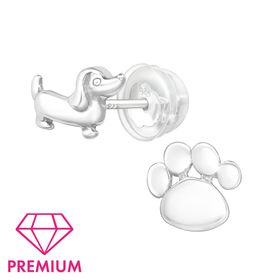 Hunde Kinder Premium Ohrringe 925 Silber