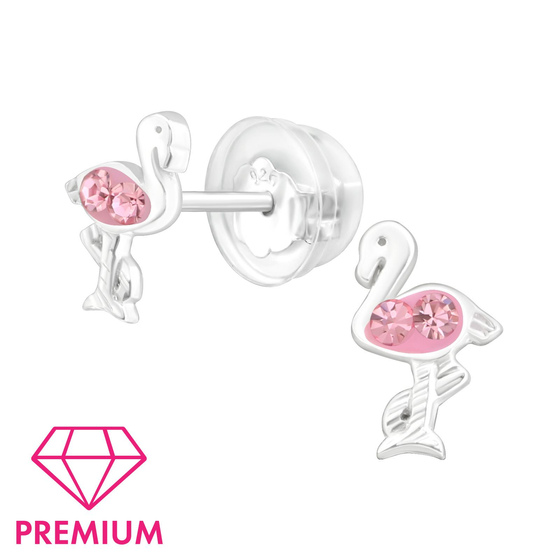 Flamingo Kinder Premium Ohrringe 925 Silber