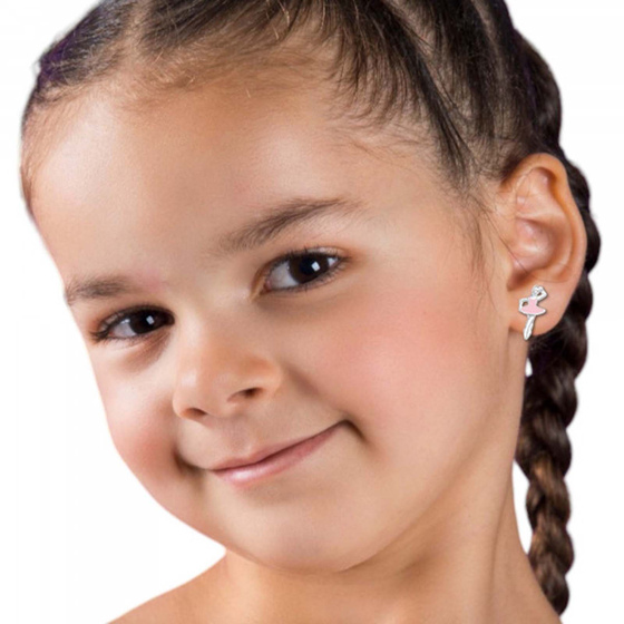 Ballerina Kinder Premium Ohrringe 925 Silber