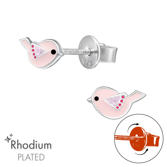 Vogel Kinder Premium Ohrringe 925 Silber