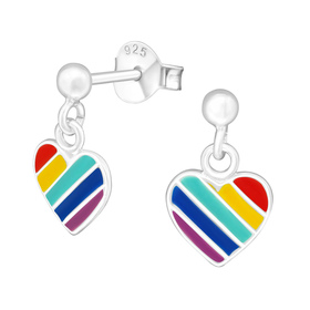Herz Kinder Ohrringe 925 Silber