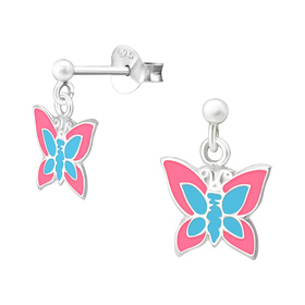Schmetterling Kinder Ohrringe 925 Silber