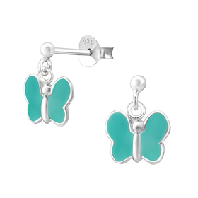 Schmetterling Kinder Ohrringe 925 Silber