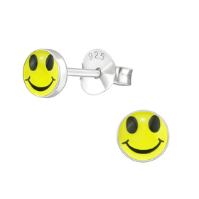 Smiley-Gesicht Kinder Ohrringe 925 Silber