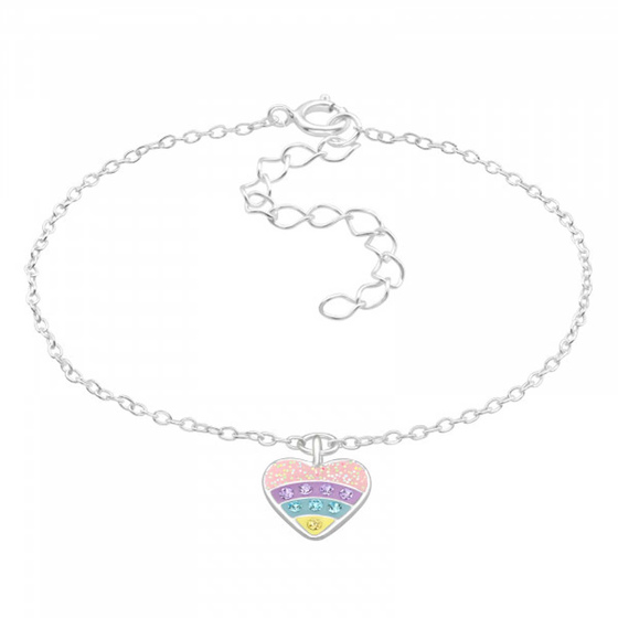 Herz Premium Armband fr Kinder aus 925 Silber