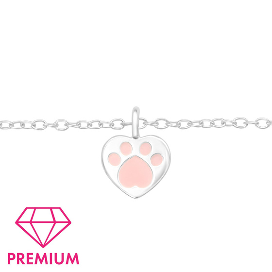 Pfote Premium Armband fr Kinder aus 925 Silber