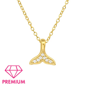 Walflosse Kinder Premium Halskette 925 Silber