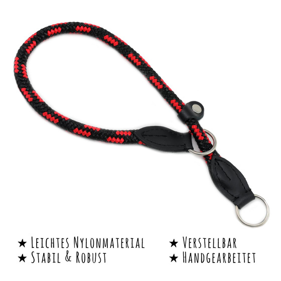 Das Bild mit Beschreibung zeigt Wrgehalsbnder Halsband fr Hunde mit Zugstopp