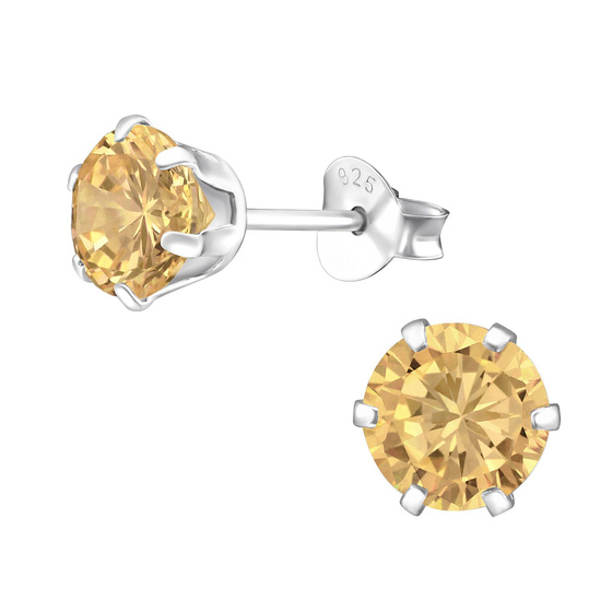 Auf dem Bild zu sehen sind Damen Ohrringe Zirkonia Ohrstecker aus 925 Sterling Silver echt Silber mit 2 Kristallen