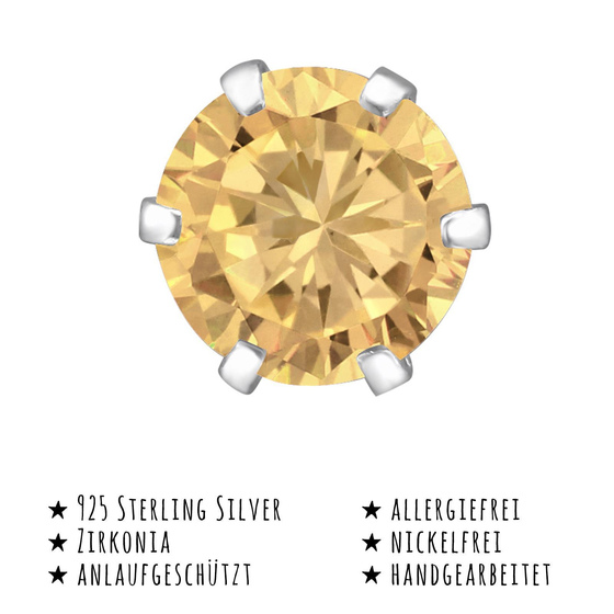 Das Bild mit Beschreibung zeigt Damen Ohrringe Zirkonia Ohrstecker aus 925 Sterling Silver echt Silber mit 2 Kristallen