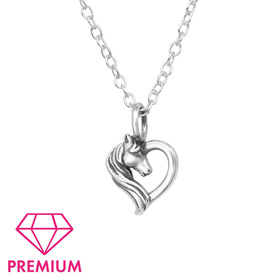 Pferde Kinder Premium Halskette 925 Silber