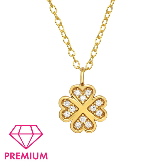 Glcksklee Kinder Premium Halskette 925 Silber