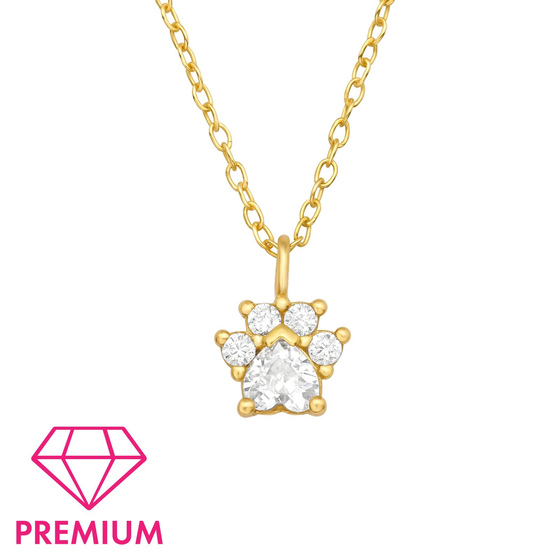 Pfote Kinder Premium Halskette 925 Silber