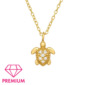 Schildkrten Kinder Premium Halskette 925 Silber