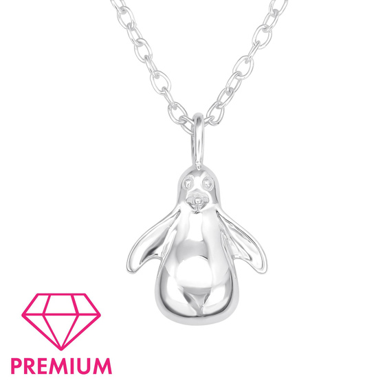 Pinguin Kinder Premium Halskette 925 Silber