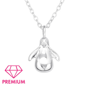 Pinguin Kinder Premium Halskette 925 Silber