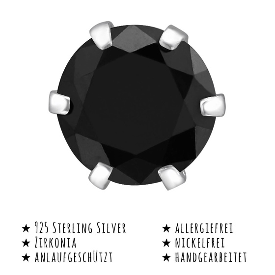 Das Bild mit Beschreibung zeigt Damen Ohrringe Zirkonia Ohrstecker aus 925 Sterling Silver echt Silber mit 2 Kristallen