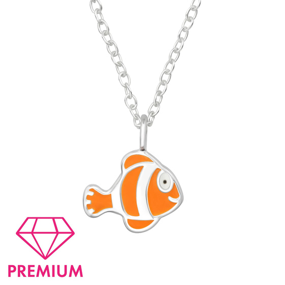 Fisch Kinder Premium Halskette 925 Silber