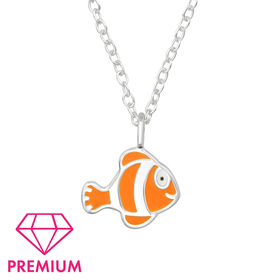 Fisch Kinder Premium Halskette 925 Silber