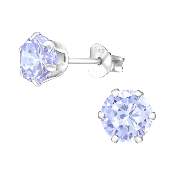 Auf dem Bild zu sehen sind Damen Ohrringe Zirkonia Ohrstecker aus 925 Sterling Silver echt Silber mit 2 Kristallen