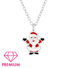 Weihnachtsmann Kinder Premium Halskette 925 Silber