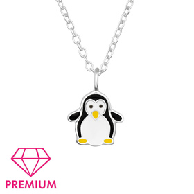 Pinguin Kinder Premium Halskette 925 Silber