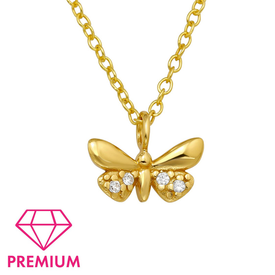 Schmetterlinge Kinder Premium Halskette 925 Silber