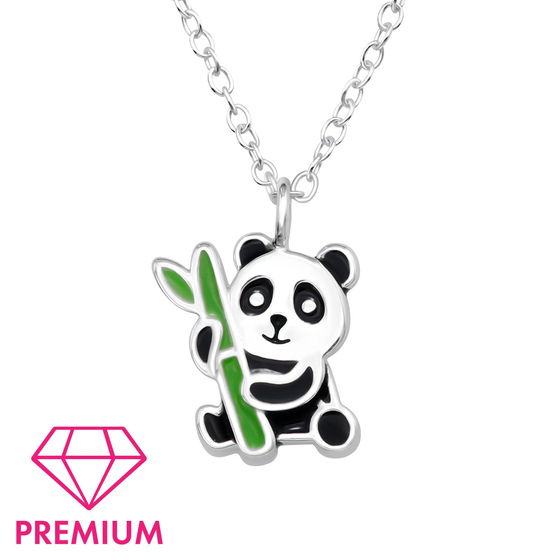 Panda Kinder Premium Halskette 925 Silber