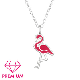 Flamingo Kinder Premium Halskette 925 Silber