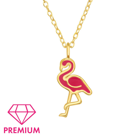 Flamingo Kinder Premium Halskette 925 Silber