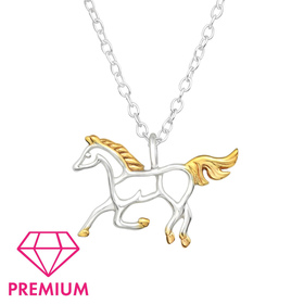 Pferde Kinder Premium Halskette 925 Silber