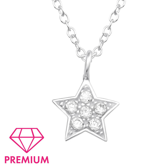 Sterne Kinder Premium Halskette 925 Silber