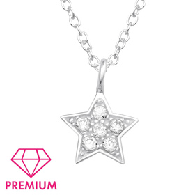 Sterne Kinder Premium Halskette 925 Silber