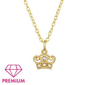 Krone Kinder Premium Halskette 925 Silber