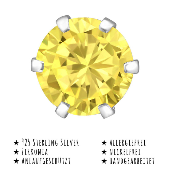 Das Bild mit Beschreibung zeigt Kinder Ohrringe Zirkonia Ohrstecker aus 925 Sterling Silver echt Silber mit 2 Kristallen