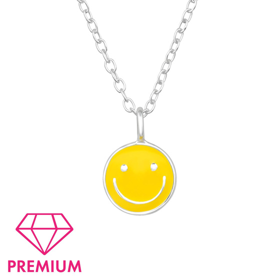 Smiley Kinder Premium Halskette 925 Silber