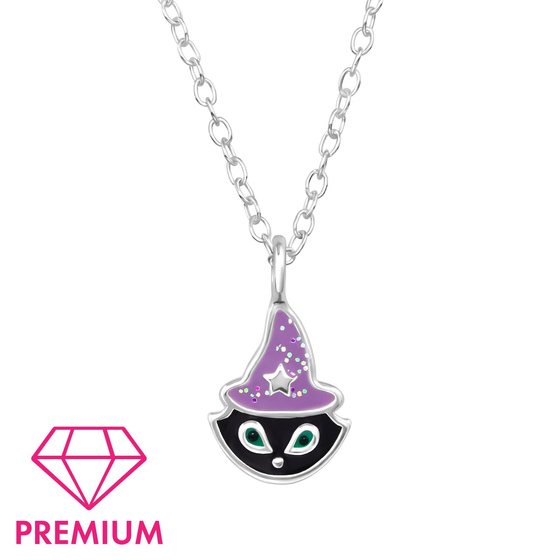 Katzen Kinder Premium Halskette 925 Silber