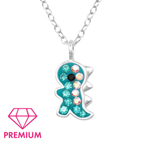 Dinosaurier Kinder Premium Halskette 925 Silber