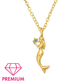 Meerjungfrauen Kinder Premium Halskette 925 Silber