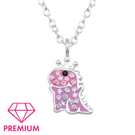 Dinosaurier Kinder Premium Halskette 925 Silber