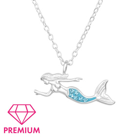 Meerjungfrau Kinder Premium Halskette 925 Silber