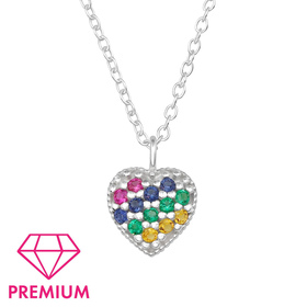 Herz Kinder Premium Halskette 925 Silber