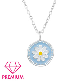 Blumen Kinder Premium Halskette 925 Silber