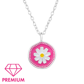 Blumen Kinder Premium Halskette 925 Silber