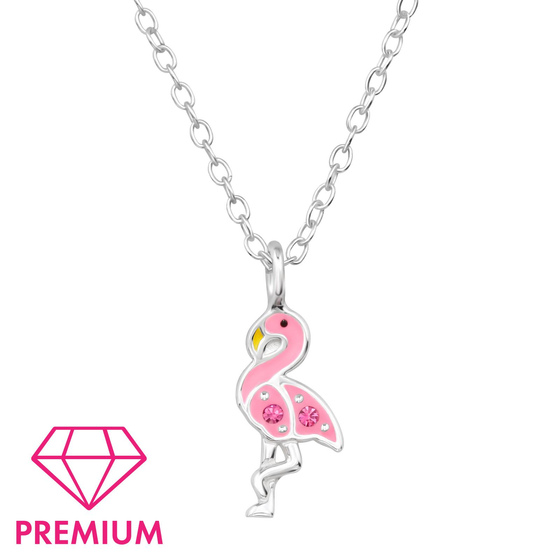 Flamingo Kinder Premium Halskette 925 Silber