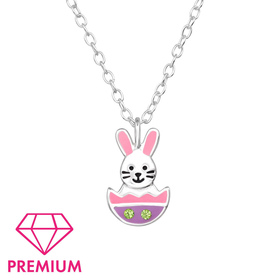 Osterhase Kinder Premium Halskette 925 Silber